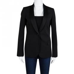Gucci Black Wool Satin Lapel Detail Blazer M