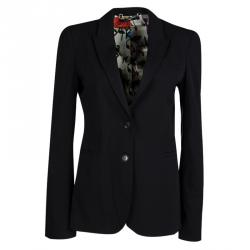 Gucci Black Wool Floral Lining Blazer M