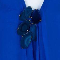 مملوكة مسبقًا قفطان غوتشي أزرق طويل مزخرف