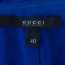 مملوكة مسبقًا قفطان غوتشي أزرق طويل مزخرف