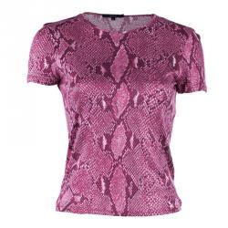 Gucci Pink Snake Print Top S