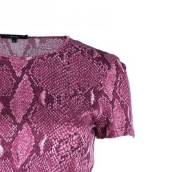 مملوكة مسبقًا Gucci Pink Snake Print Top S