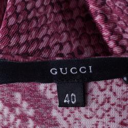 مملوكة مسبقًا Gucci Pink Snake Print Top S