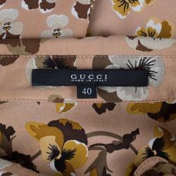 Gucci Pink Flower Print Top S