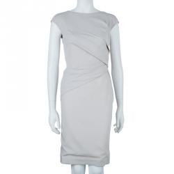 مملوكة مسبقًا فستان غوتشي لون حيادي درابيه أمامي S