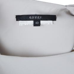 مملوكة مسبقًا فستان غوتشي لون حيادي درابيه أمامي S