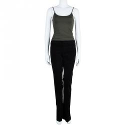 Pre Owned Gucci Black Velvet Flare Pants S