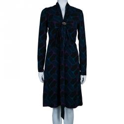 Gucci Abstract Print Full Sleeve Dress M