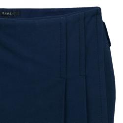 Pre Owned Gucci Navy Blue Pleated Mini Skirt S