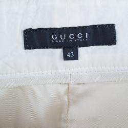 Pre Owned Gucci Cream Two Pocket Skirt M