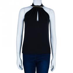 Pre Owned Gucci Black Halterneck Top S