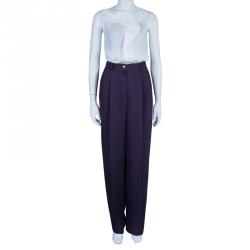 Pre Owned Gucci Purple Wide Leg Trousers M