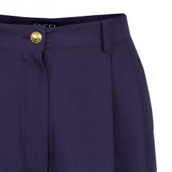 Pre Owned Gucci Purple Wide Leg Trousers M