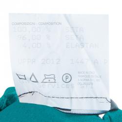 Pre Owned فستان غوتشي تركواز ماكسي بكشكشة S