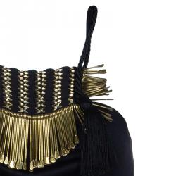 Gucci Black Gold Detail Harem Maxi Dress M