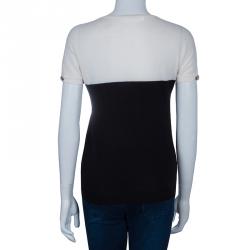Pre Owned Gucci Colorblock Cashmere Top M
