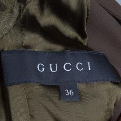 Gucci Olive Green Belted Blazer XS