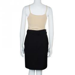 Pre Owned Gucci Black Belted Skirt M