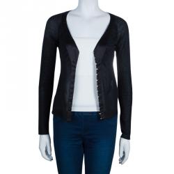Pre Owned Gucci Black Hook Detail Cardigan S