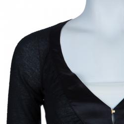 Pre Owned Gucci Black Hook Detail Cardigan S