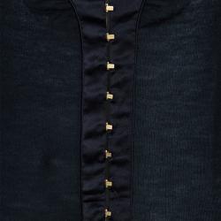 Pre Owned Gucci Black Hook Detail Cardigan S
