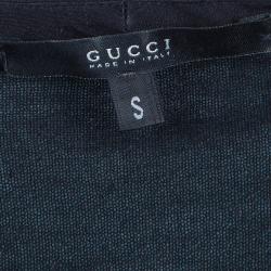 Pre Owned Gucci Black Hook Detail Cardigan S