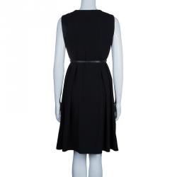 Gucci Black Belted A Line Dress L