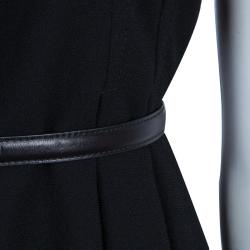 Gucci Black Belted A Line Dress L
