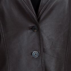 Pre Owned Gucci Brown Leather Jacket L