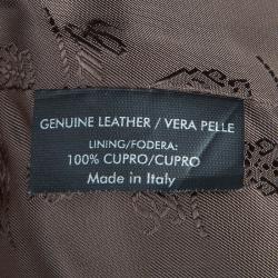 Pre Owned Gucci Brown Leather Jacket L