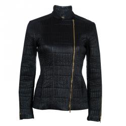 Pre Owned Gucci Black Leather Jacket M