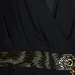 Gucci Black Gold Belted Dress M