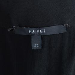 Gucci Black Gold Belted Dress M