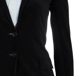 Pre Owned Gucci Black Rib Detail Blazer S