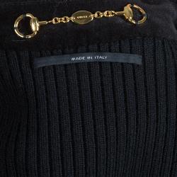 Pre Owned Gucci Black Rib Detail Blazer S