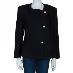 Pre Owned Gucci Black Double Breasted Wool Jacket M