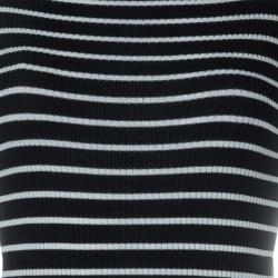 Pre Owned Gucci Monochrome Striped Ribbed Knit Top XS