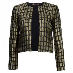 Pre Owned Gucci Metallic Gold Box Jacket S