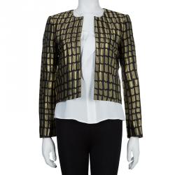 Pre Owned Gucci Metallic Gold Box Jacket S