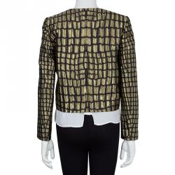Pre Owned Gucci Metallic Gold Box Jacket S