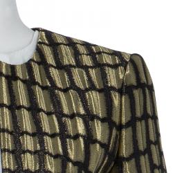 Pre Owned Gucci Metallic Gold Box Jacket S