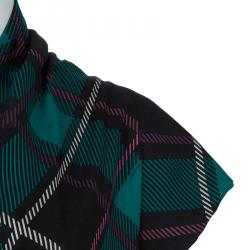 Gucci Multicolor Checked Wool Scarf Neck Detail Dress S