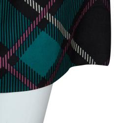 Gucci Multicolor Checked Wool Scarf Neck Detail Dress S