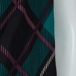 Gucci Multicolor Checked Wool Scarf Neck Detail Dress S