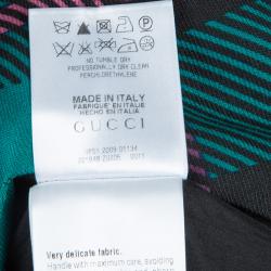 Gucci Multicolor Checked Wool Scarf Neck Detail Dress S