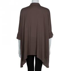 Pre Owned Gucci Brown Button Down Long Sleeve Blouse S