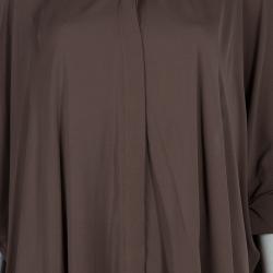 Pre Owned Gucci Brown Button Down Long Sleeve Blouse S