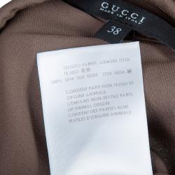 Pre Owned Gucci Brown Button Down Long Sleeve Blouse S