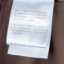 Pre Owned Gucci Brown Button Down Long Sleeve Blouse S