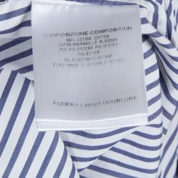 Pre Owned فستان غوتشي مخطط بحزام وأزرار أمامية بلا أكمام S